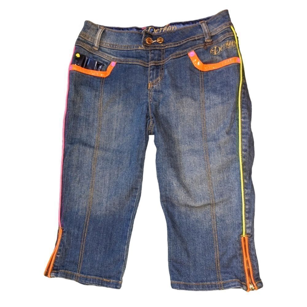 y2k Women's Dereon neon denim capris